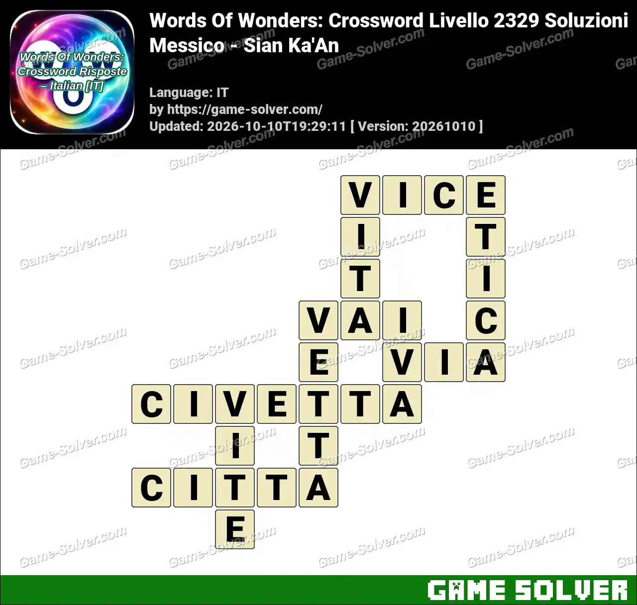 Words Of Wonders: Crossword Livello 2329 Soluzioni – Messico – Sian Ka’An